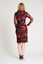 Load image into Gallery viewer, Amber Red Floral Print Dress 2 Connected Apparel