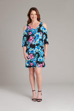 Load image into Gallery viewer, Connected Apparel Ally Cold Shoulder Floral Print Dress
