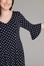 Load image into Gallery viewer, Addie Polka Dot Fit-and-Flare Petite Size Dress - Dresses

